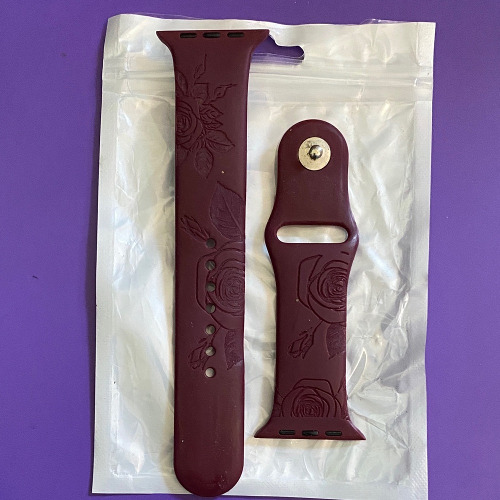 Floral Engraved Watch Band